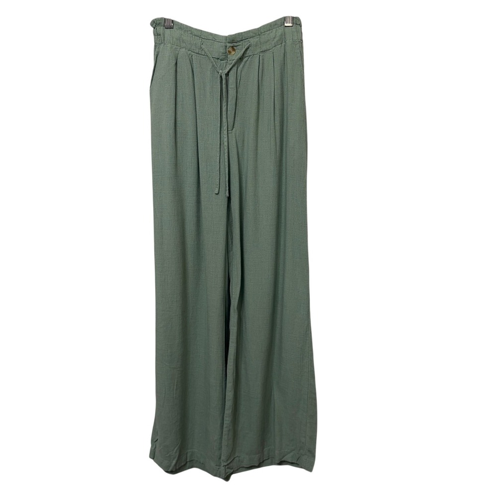 Thread & Supply Sage Green Wide Leg Paperbag Waist Pants Small Casual Boho